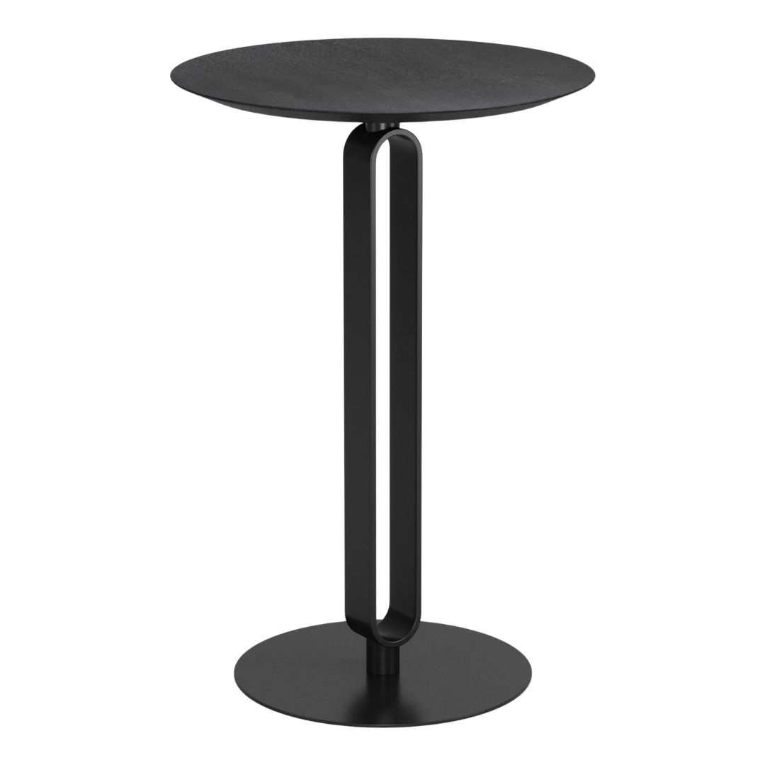 Modern Round Counter Table – Black MDF & Steel Legs | Kitchen & Dining | Trufairs