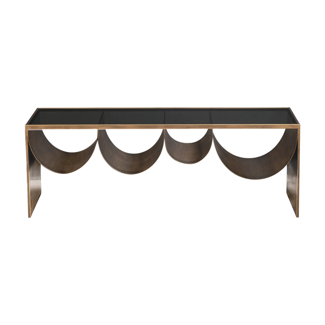 Reed Coffee Table Brass & Black