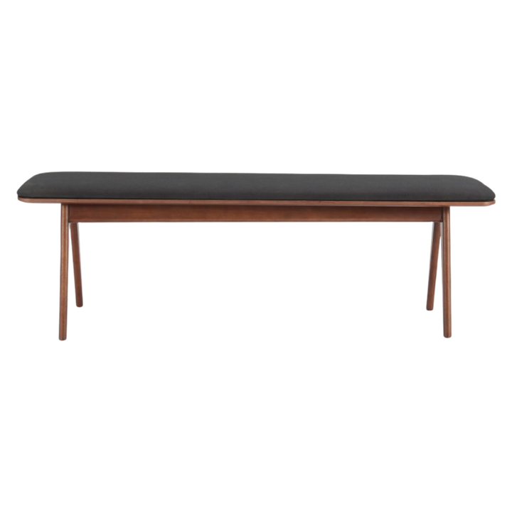 Modern Utility Bench – Black Comfort & Walnut Finish | Designer Bench | Trufairs