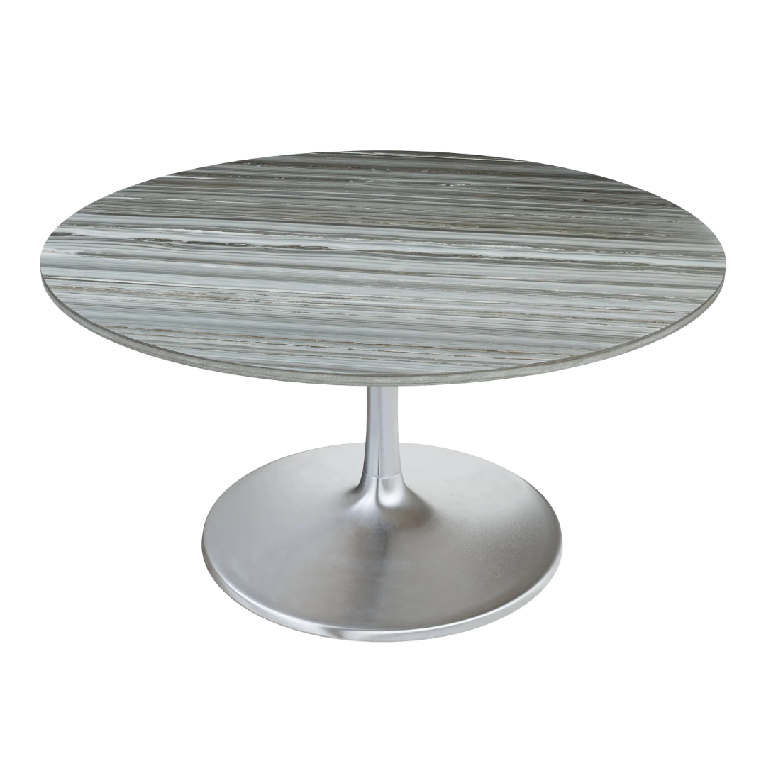 Star City Dining Table (60") Gray & Silver