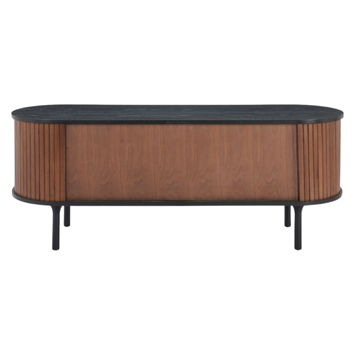 Koriana Black Walnut Entertainment Stand – Sleek Storage & Display | Living Room Furniture | Trufairs