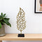 26 Inch Gold and Black Aluminum and Marble Leaf Tabletop Sculpture – Modern Nature Inspired Decor | Trufairs