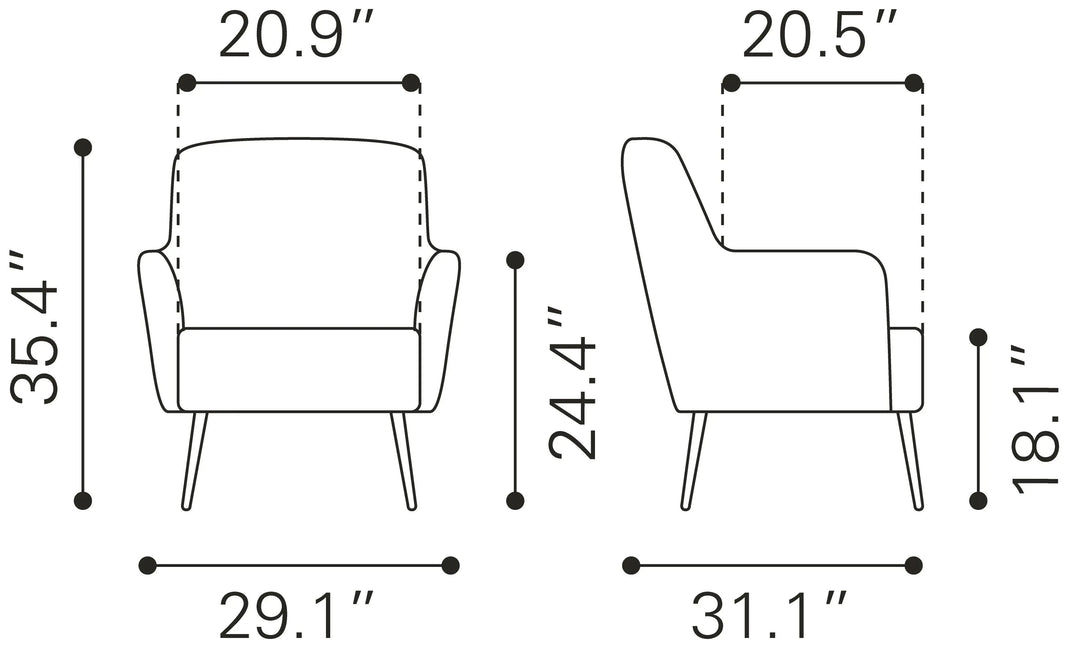 Tasmania Accent Chair Vintage Black