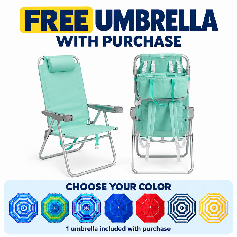 Backpack Beach Chair 2 Pack – Reclining Aluminum, 300 - 500 lbs