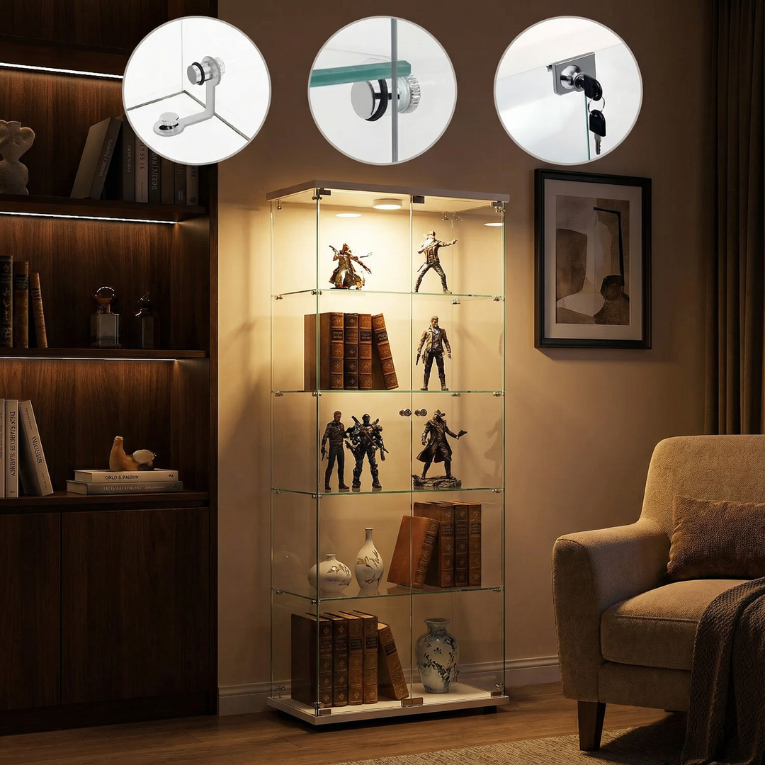 Tempered glass display cabinet