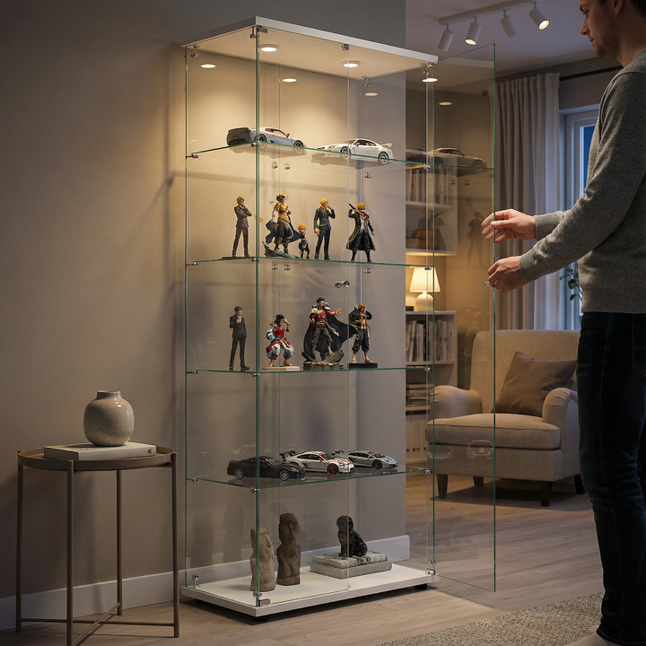 Tempered glass display cabinet