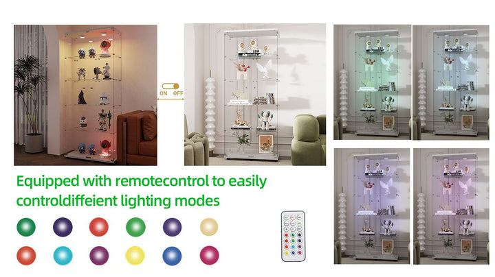 Tempered glass display cabinet