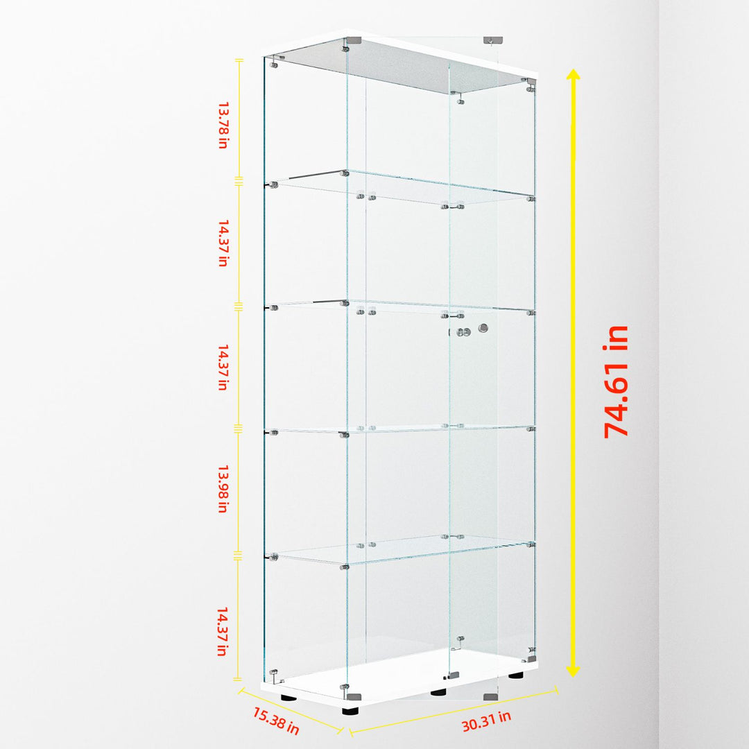 Tempered glass display cabinet