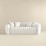 Markus Mid Century Modern Luxury Tight Back Boucle Couch In White