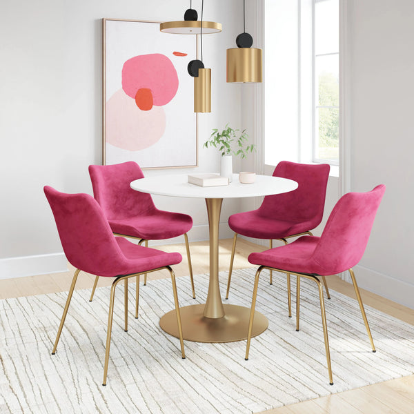 Tony Dining Chair Red & Gold