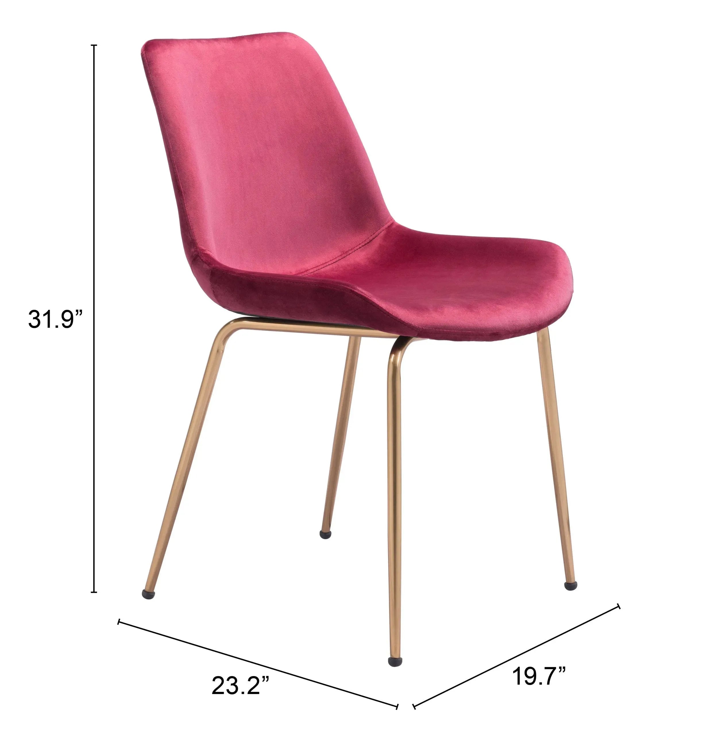 Tony Dining Chair Red & Gold