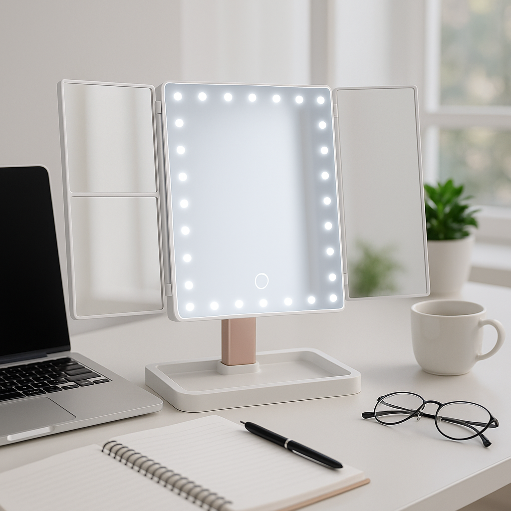 Tri-Fold LED Vanity Mirror