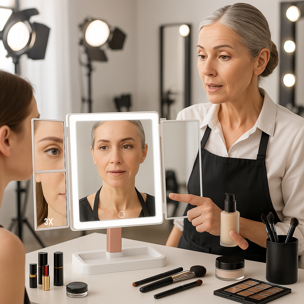 Tri-Fold LED Vanity Mirror