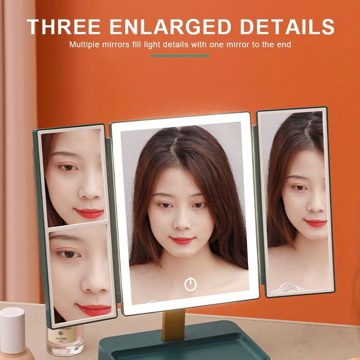Tri-Fold LED Vanity Mirror