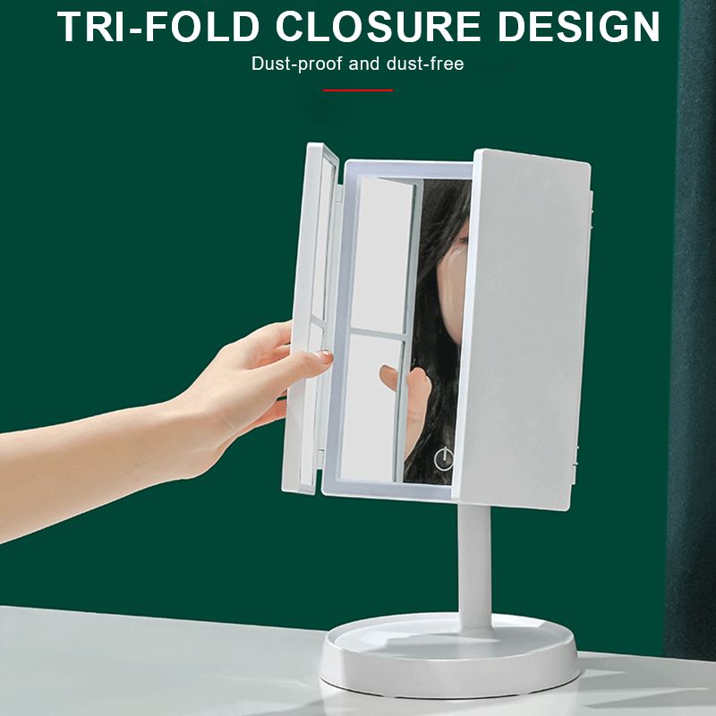 Tri-Fold LED Vanity Mirror