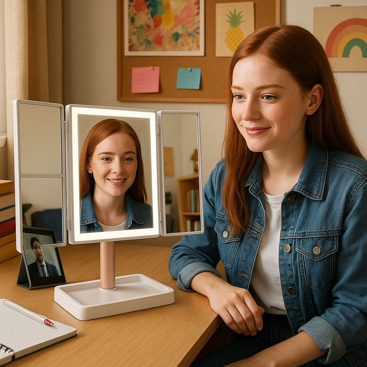 Tri-Fold LED Vanity Mirror