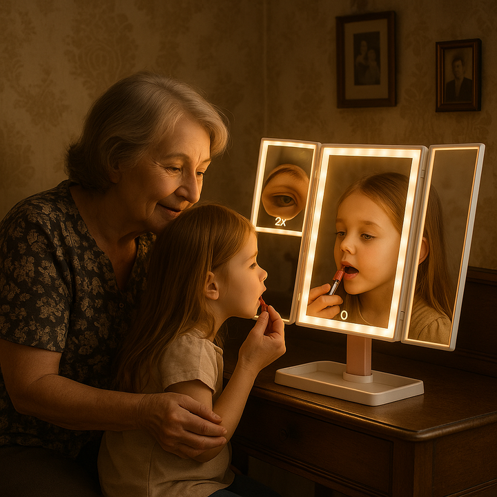 Tri-Fold LED Vanity Mirror