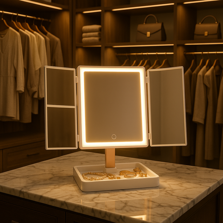 Tri-Fold LED Vanity Mirror