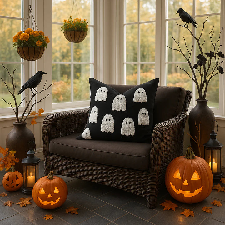 Premium Tufted Throw Pillow Cover - Halloween and Fall Décor (20" x 20")