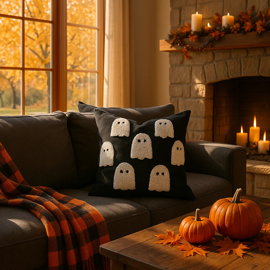 Premium Tufted Throw Pillow Cover - Halloween and Fall Décor (20" x 20")