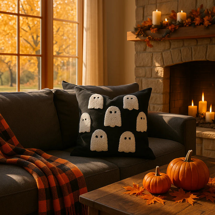 Premium Tufted Throw Pillow Cover - Halloween and Fall Décor (20" x 20")