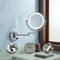 8 Inch LED Wall Mount Two-Sided Magnifying Makeup Vanity Mirror 12 Inch Extension Chrome Finish 1X/3X Magnification Plug 360 Degree Rotation Waterproof Button Shaving Mirror