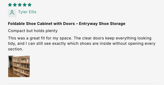 Foldable Shoe Cabinet with Clear Magnetic Doors, 4 to 10 Tiers customer review screenshot 1