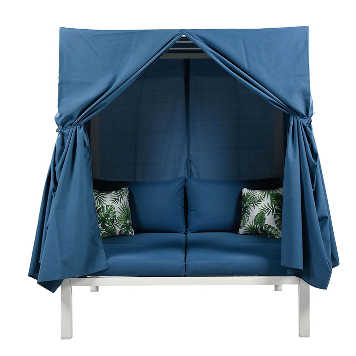 UStyle Outdoor Patio Sunbed with Curtains