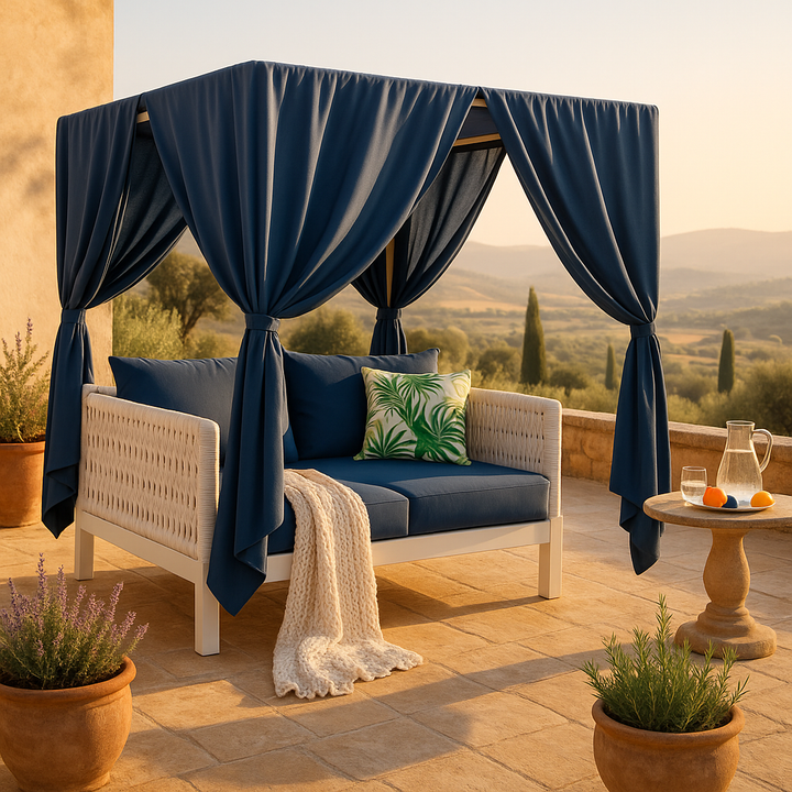 UStyle Outdoor Patio Sunbed with Curtains