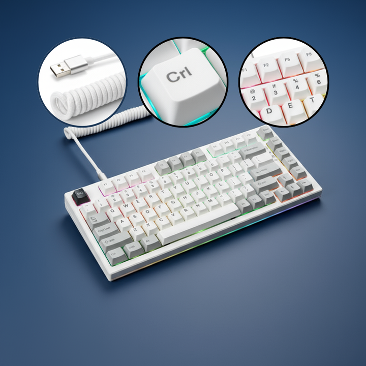 Best mechanical wireless keyboard, RGB Backlights, BT5.0/2.4G/USB-C, Dye Sub PBT Keycaps for Linux/Win/Mac, Trufairs backlit wireless gaming keyboard