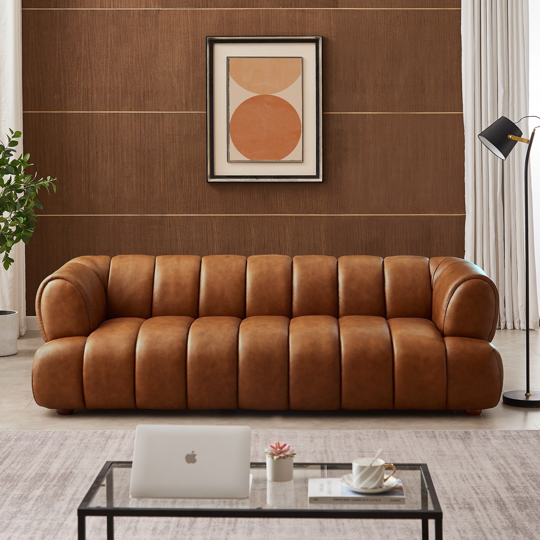 Upholstered Sofa Tan