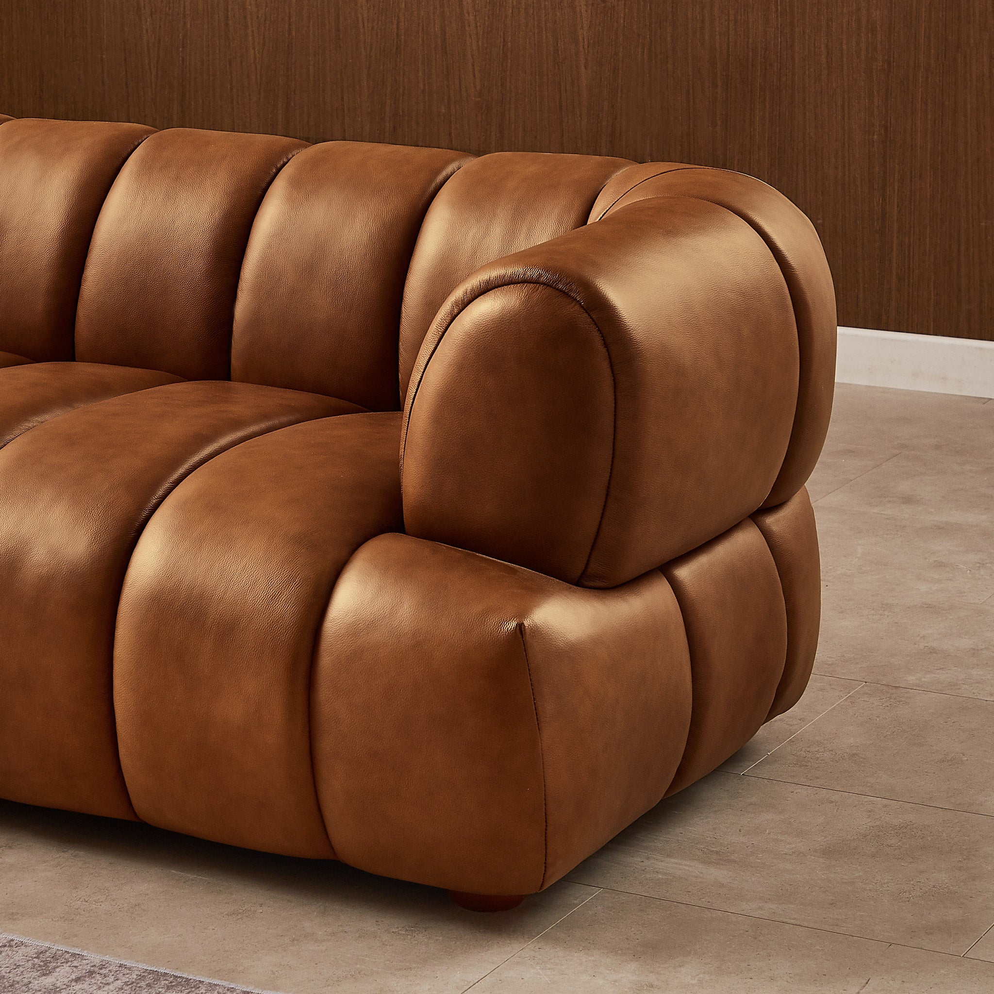 Upholstered Sofa Tan