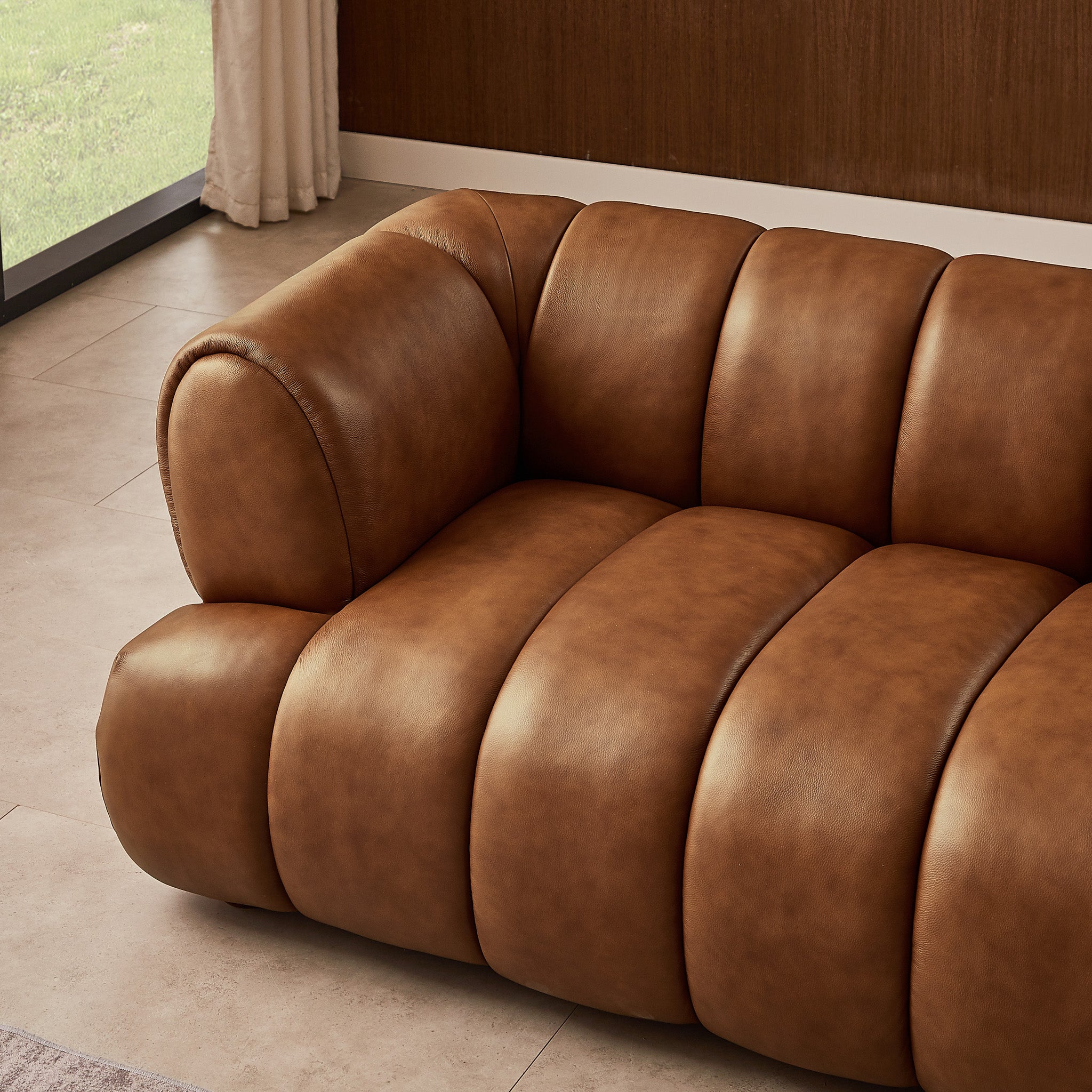 Upholstered Sofa Tan