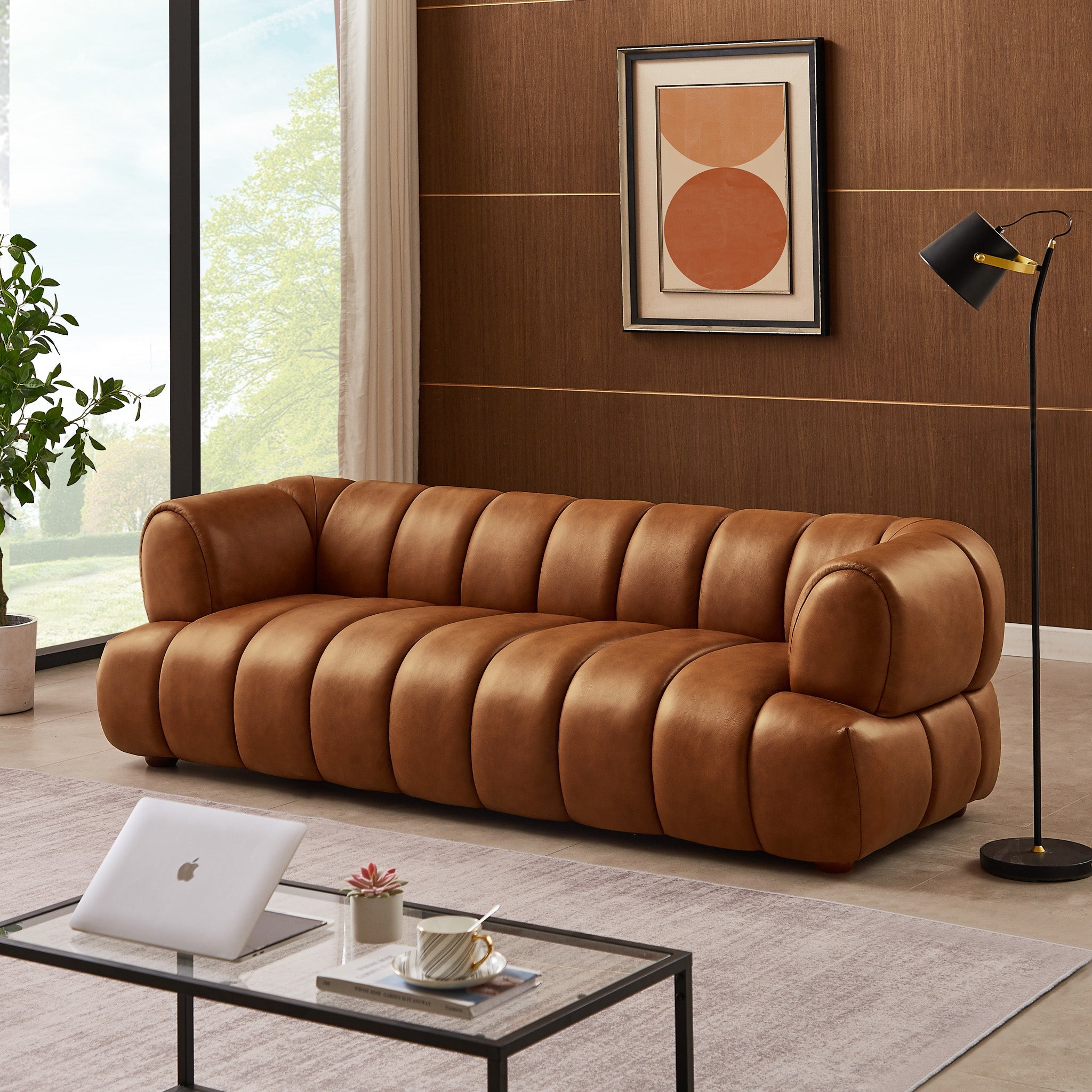 Upholstered Sofa Tan