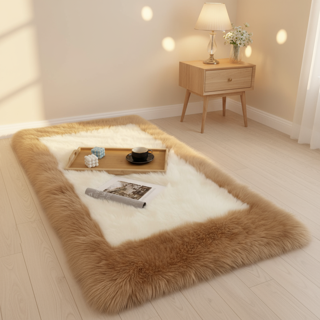 Soft & Fluffy Sheepskin Rug – Non-Slip, Machine Washable Faux Fur Carpet for Bedroom & Living Room | Trufairs