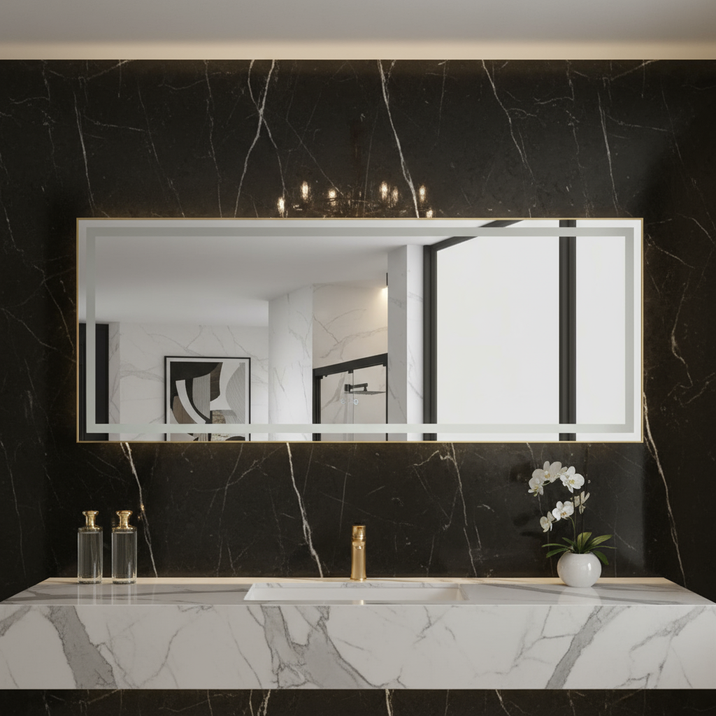 118″ × 36″ LED Vanity Mirror with Aluminum Frame, Anti-Fog & Stepless Dimming | Trufairs