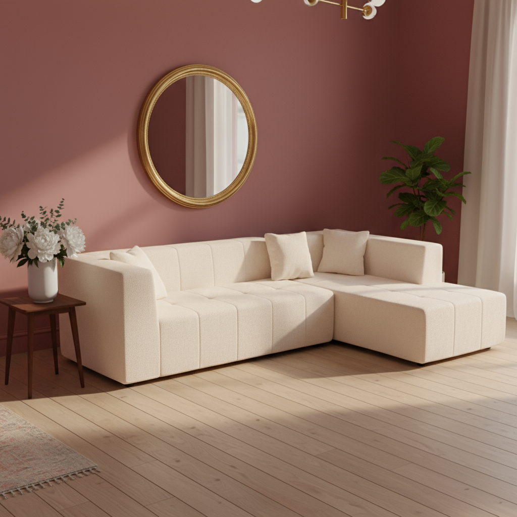 Ultimate Comfort Modular Deep Seat Sectional Sofa with Chaise - Premium Tufted L-Shape Living Room Furniture Set