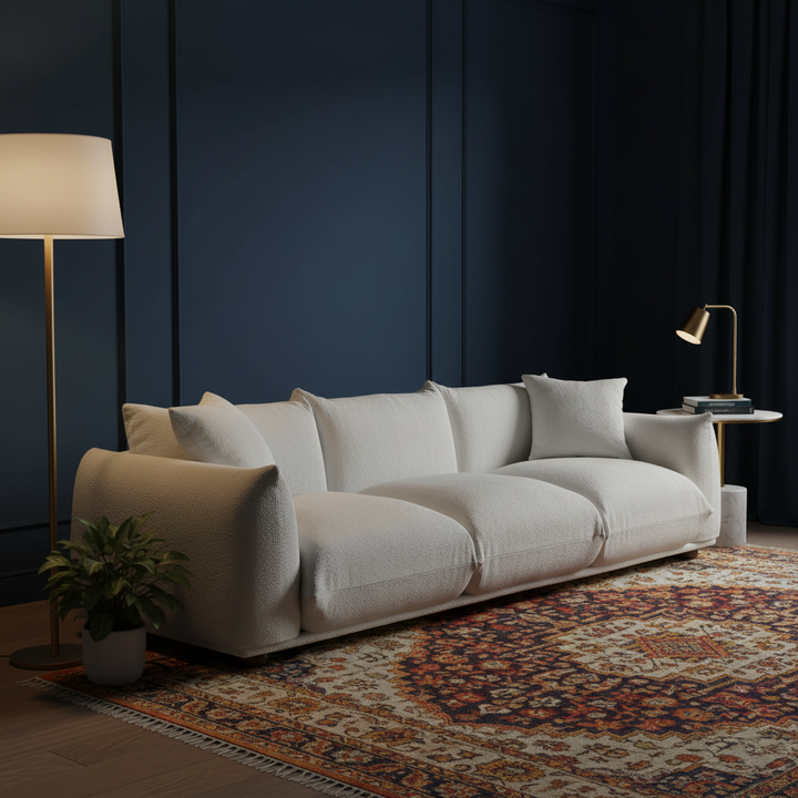 Kely 100'' Boucle Upholstered Sofa