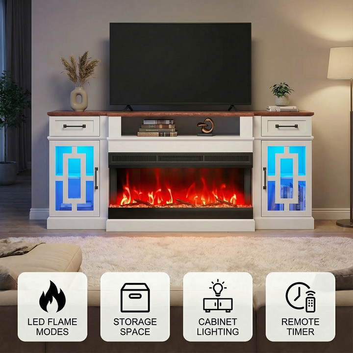 VEVOR 80" Fireplace TV Stand