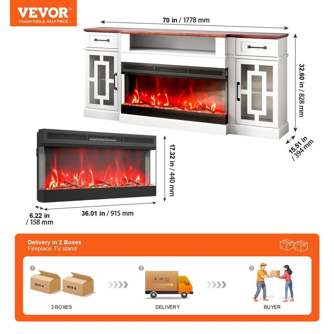 VEVOR 80" Fireplace TV Stand