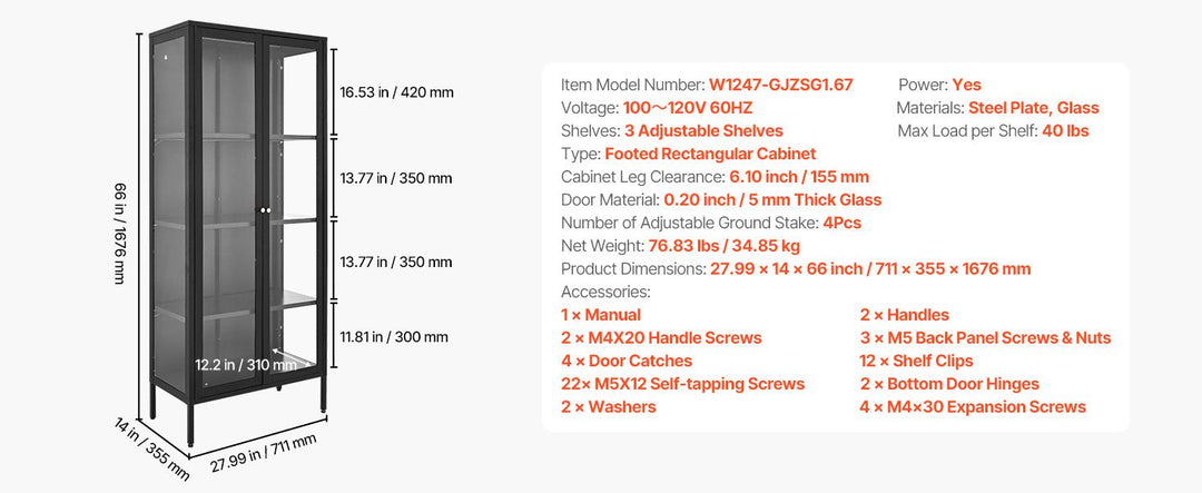 VEVOR Display Cabinet