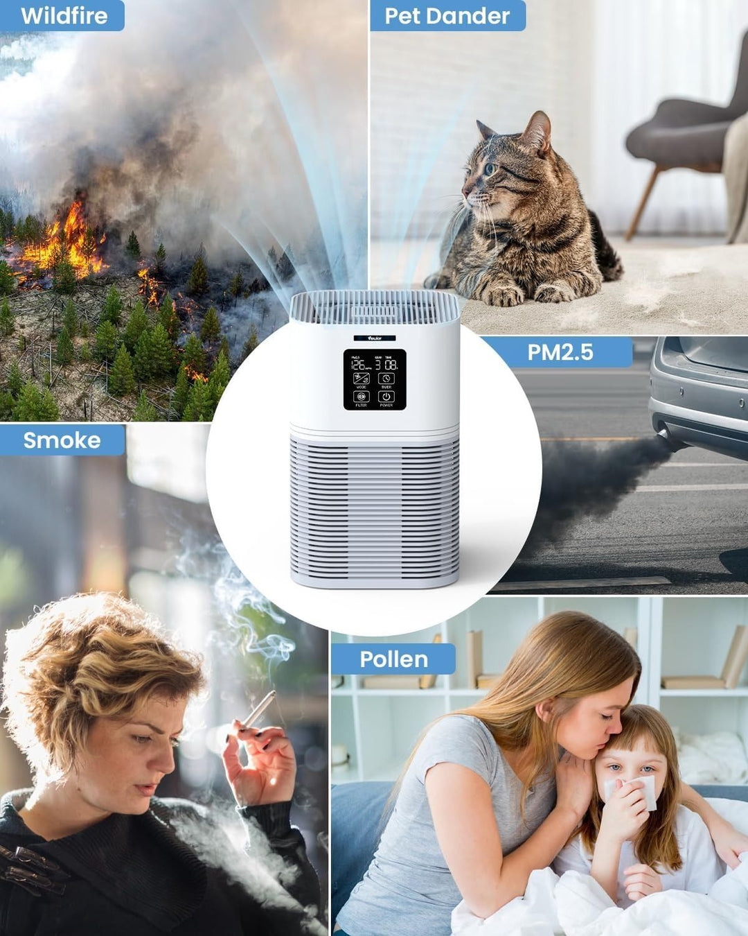 VEWIOR 2 in 1 Air Purifier