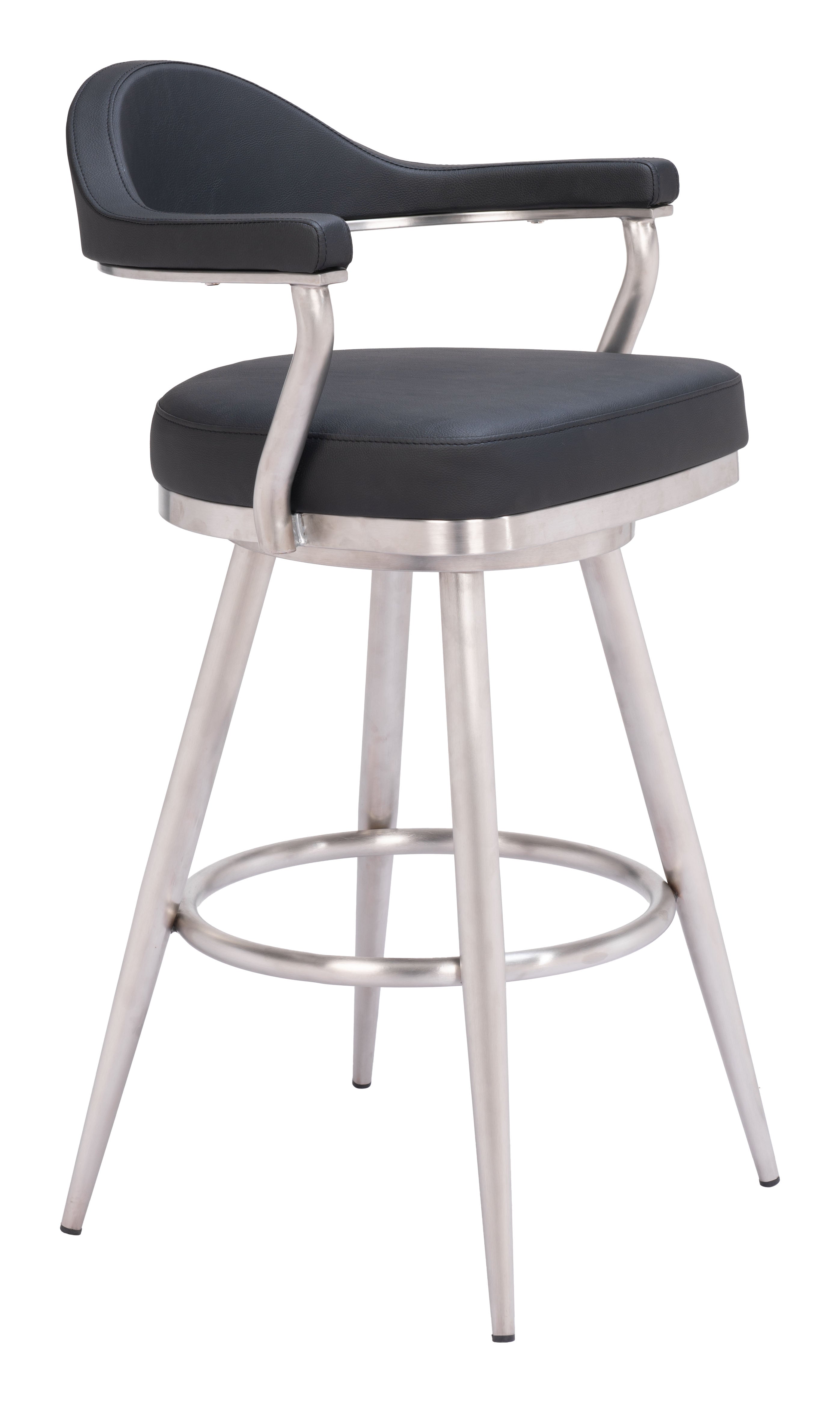 Vagur Swivel Barstool Black