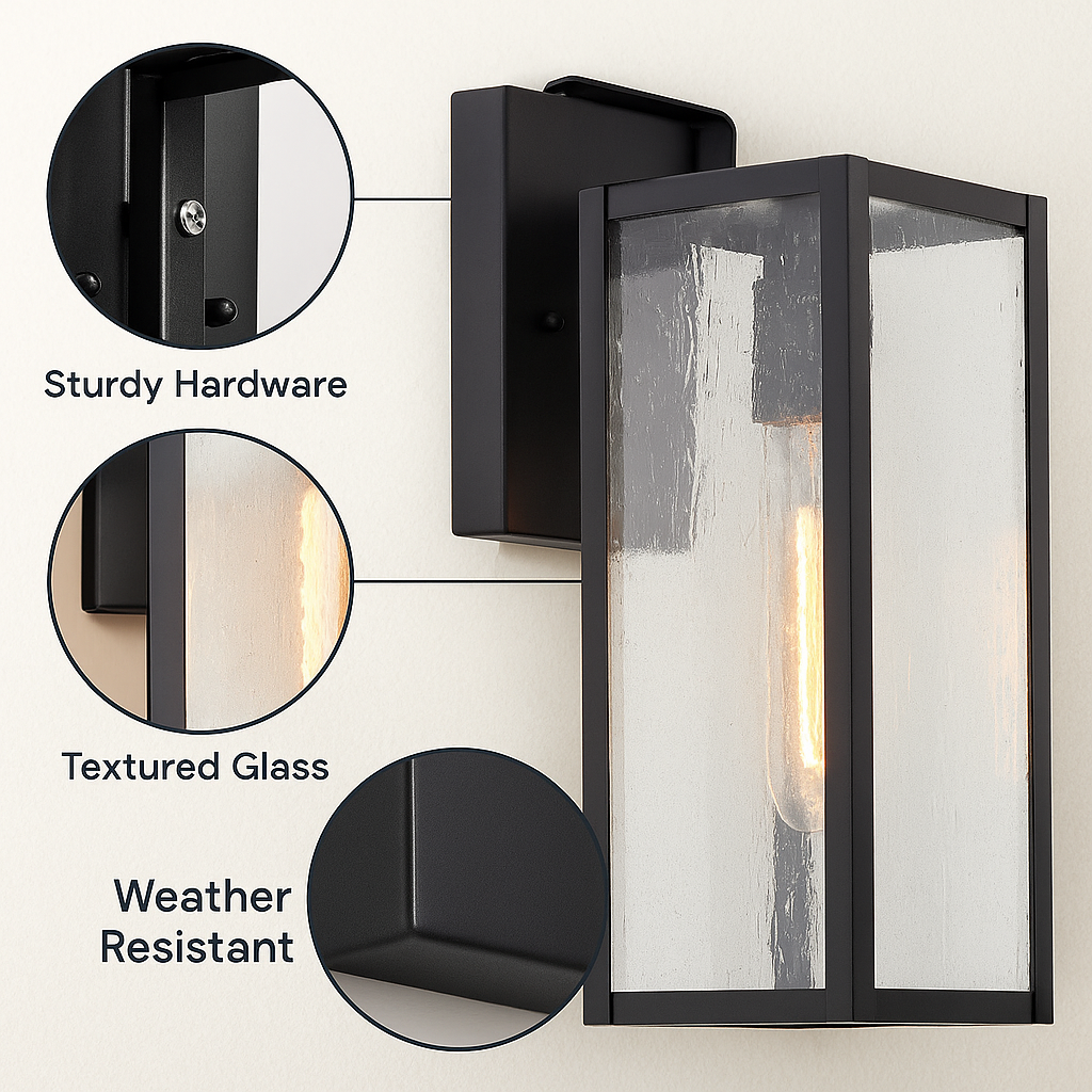 Dusk to Dawn Outdoor Wall Light – Weather-Resistant Exterior Light Fixture for Porch, Patio, and Entryways | Trufairs