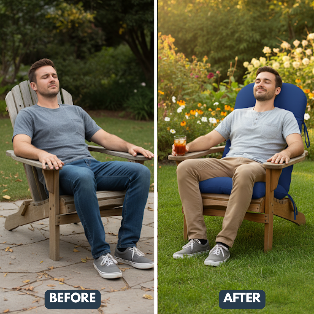 Adirondack Chair Cushion for High Back Rocking Chairs – Waterproof All-Weather Outdoor Patio Garden Porch Seat & Back Cushion Set | Trufairs
