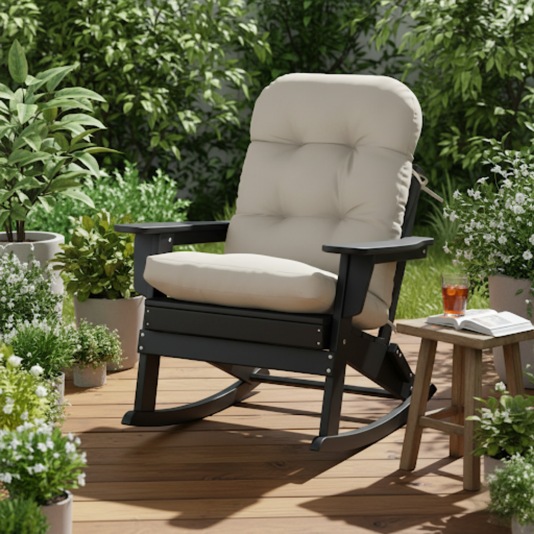 Adirondack Chair Cushion for High Back Rocking Chairs – Waterproof All-Weather Outdoor Patio Garden Porch Seat & Back Cushion Set | Trufairs