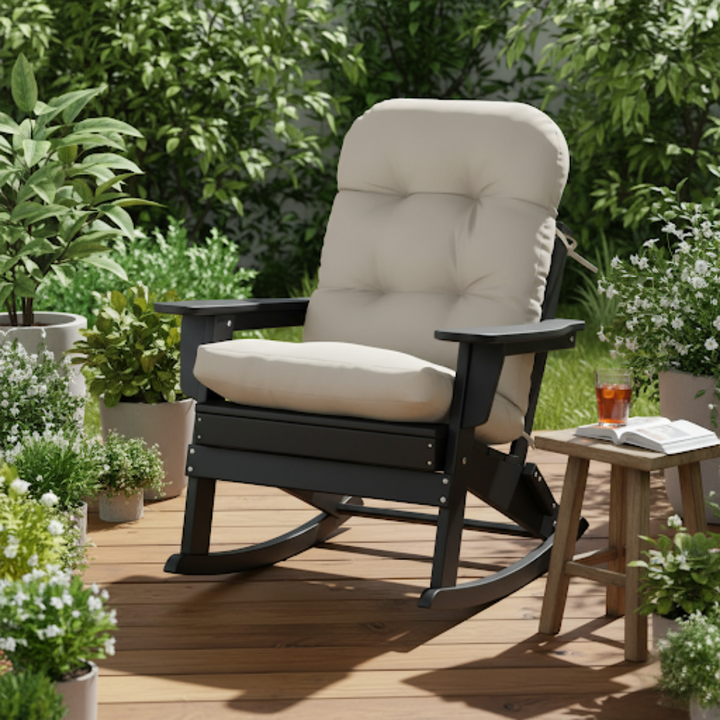 Adirondack Chair Cushion for High Back Rocking Chairs – Waterproof All-Weather Outdoor Patio Garden Porch Seat & Back Cushion Set | Trufairs