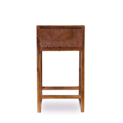 Gavin 25'' Solid Wood Genuine Leather Counter Stool