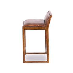 Gavin 25'' Solid Wood Genuine Leather Counter Stool