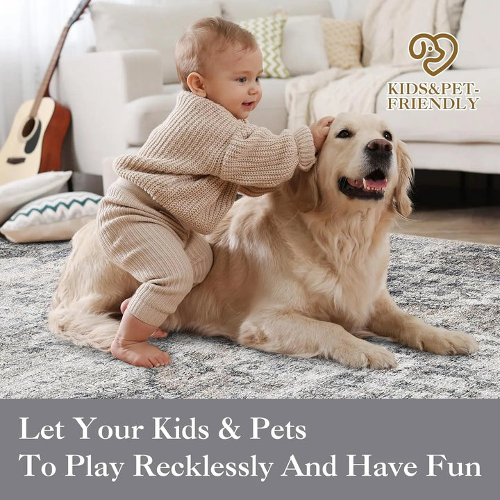 Washable Vintage Area Rug